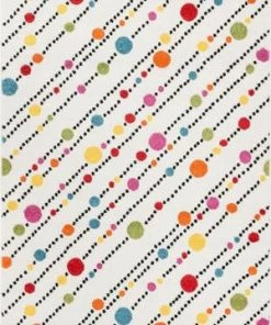 Well Woven Modern Dandy Dots And Stripes White Area Rug All Area Rugs And Runners