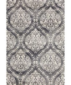 WRG Floral Damask Gray/Grey Area Rug