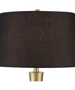 Lamp Plus Lamps Possini Euro Wayne Antique Brass Metal And Black Marble Floor Lamp