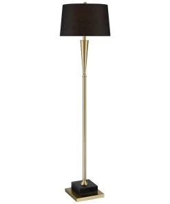 Lamp Plus Lamps Possini Euro Wayne Antique Brass Metal And Black Marble Floor Lamp