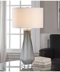Uttermost Lamps Annatoli Unpolished Charcoal Glass Table Lamp