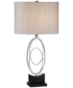 Uttermost Lamps Savant Plated Polished Nickel Oval Table Lamp
