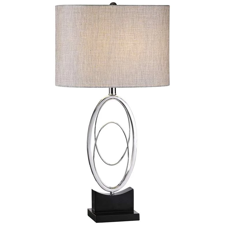 Uttermost Lamps Savant Plated Polished Nickel Oval Table Lamp 2 Uttermost Lamps Savant Plated Polished Nickel Oval Table Lamp