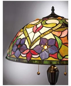 Lamp Plus Quoizel Violets Vintage Bronze Tiffany-Style Floor Lamp Vintage/ Distressed Rugs