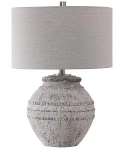 Uttermost Vintage/ Distressed Rugs Montsant Distressed Stone Ivory Ceramic Table Lamp