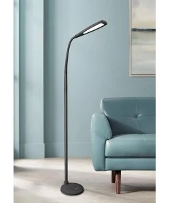 Lamp Plus OttLite Felix LED Gooseneck Task Floor Lamp Black Lamps