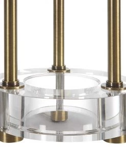 Uttermost Pantheon Antique Brass Iron And Crystal 2-Light Table Lamp Lamps