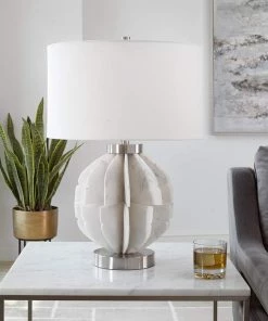 Uttermost Repetition White Resin Table Lamp