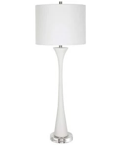 Uttermost Lamps Adrienne White Faux Marble Trumpet Buffet Lamp