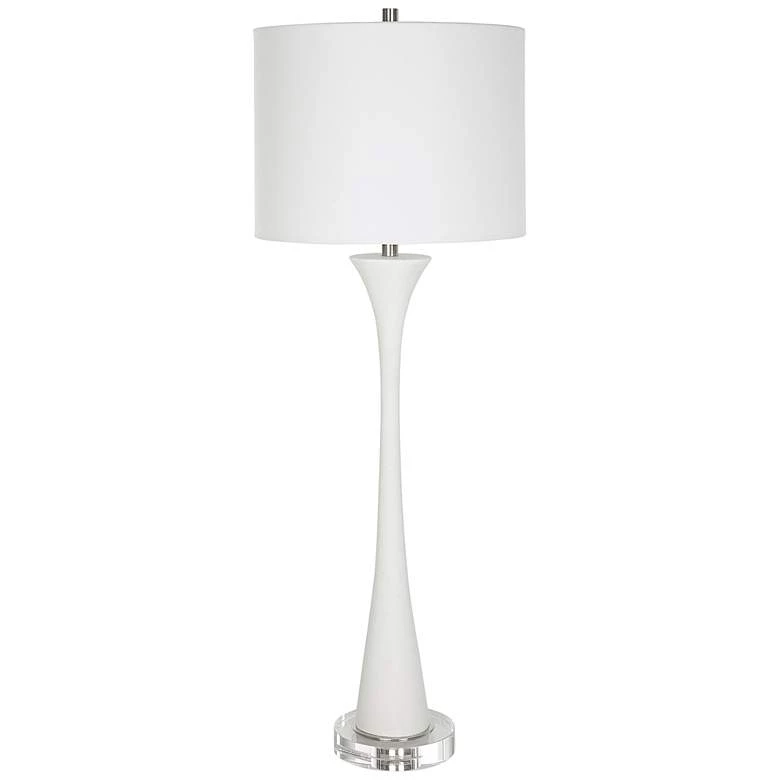 Uttermost Lamps Adrienne White Faux Marble Trumpet Buffet Lamp 2 Uttermost Lamps Adrienne White Faux Marble Trumpet Buffet Lamp