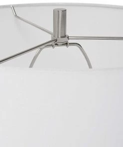 Uttermost Patchwork Satin White Ceramic Cylinder Table Lamp Lamps