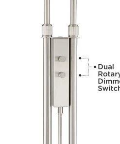 Lamp Plus Lamps Eliptik Satin Nickel LED Double Swing Arm Floor Lamp 9 Lamp Plus Lamps Eliptik Satin Nickel LED Double Swing Arm Floor Lamp