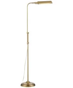 Lamp Plus Culver Plated Aged Brass Adjustable Pharmacy LED Floor Lamp