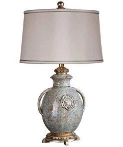 Uttermost Cancello Distressed Blue Glaze Table Lamp