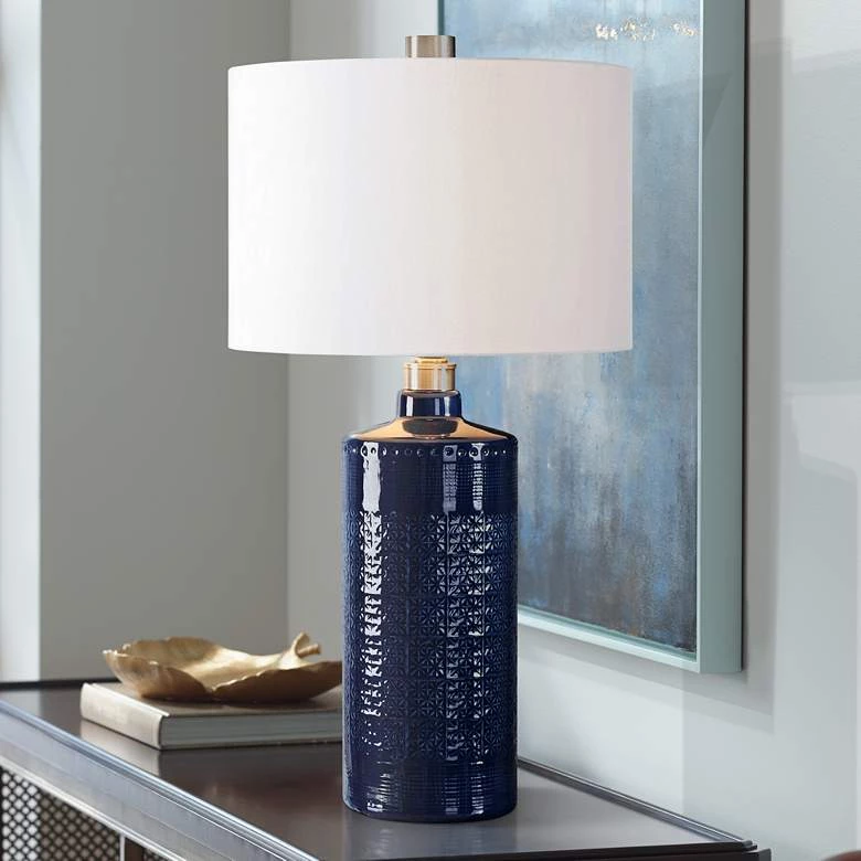 Uttermost Thalia Blue Ceramic Table Lamp Lamps 1 Uttermost Thalia Blue Ceramic Table Lamp Lamps