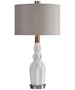 Uttermost Lamps Cabret Gloss White Ceramic Table Lamp