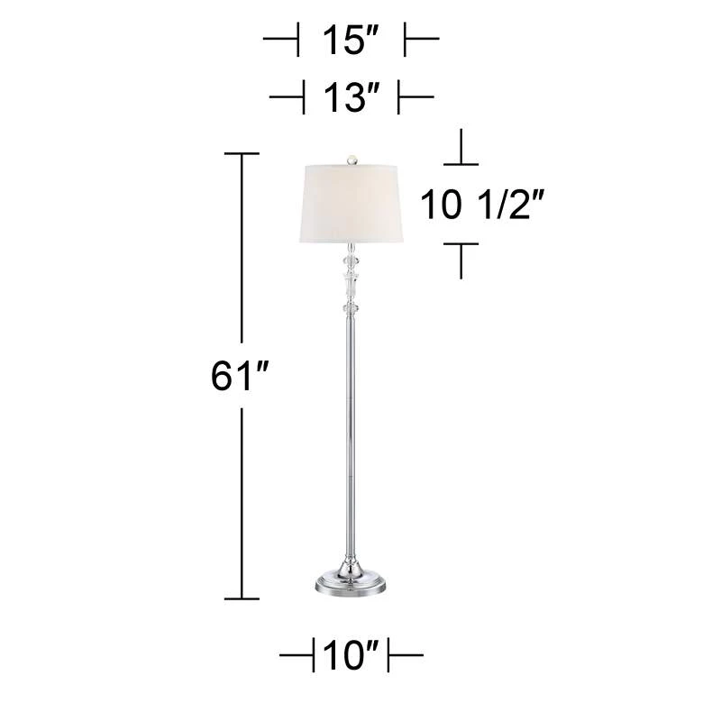 Lamp Plus Montrose Polished Steel And Crystal Floor Lamps - Set Of 2 7 Lamp Plus Montrose Polished Steel And Crystal Floor Lamps - Set Of 2