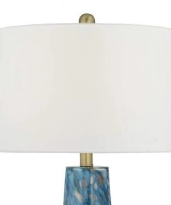 Modern Rugs And Decor Rory Blue Art Glass Modern Table Lamp