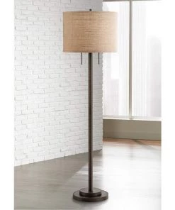Lamp Pl,us Garth Twin Pull Chain Transitional Bronze Floor Lamp Lamps