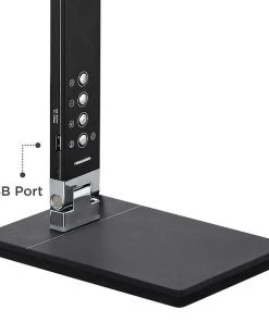 Modern Rugs And Decor Modern/ Geometric Rugs Jett Black Finish Modern LED Desk Lamp With USB Port And Night Light