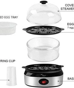Pow Cub Kitchen 2 In 1 Electric Rapid Stainless 14 Egg Cooker/Steamer Auto Shut Off 15 Pow Cub Kitchen 2 In 1 Electric Rapid Stainless 14 Egg Cooker/Steamer Auto Shut Off