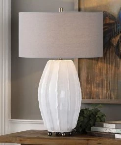 Uttermost Lamps Marazion Gloss White Organic Ceramic Table Lamp