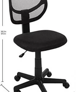 Modern Rugs And Decor Low-Back, Upholstered Mesh, Adjustable, Swivel Computer Office Desk Chair, Black Furniture
