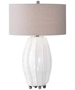 Uttermost Lamps Marazion Gloss White Organic Ceramic Table Lamp