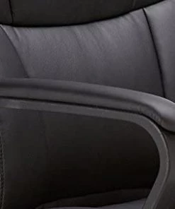 Modern Rugs And Decor Padded, Ergonomic, Adjustable, Swivel Office Desk Chair With Armrest, Black Bonded Leather Rug Pads/Grippers