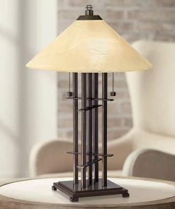 Metro Collection Planes 'n' Posts Art Glass Table Lamp Lamps