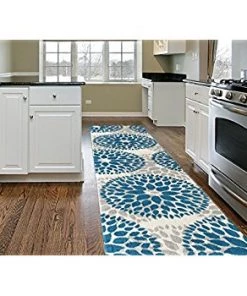 WRG Floral Gray/Grey Turquoise Blue Area Rug All Area Rugs And Runners
