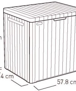 Keter 30 Gallon Resin Indoor/Outdoor Deck Box For Patio Furniture, Pool Accessories, And Toys Storage, Brown