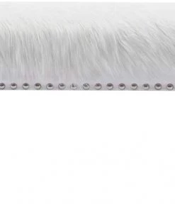 White Faux Fur Ottoman Bench Upholstered Bench For Bedroom/Entryway/Hallway/Living Room Bedding 11 White Faux Fur Ottoman Bench Upholstered Bench For Bedroom/Entryway/Hallway/Living Room Bedding
