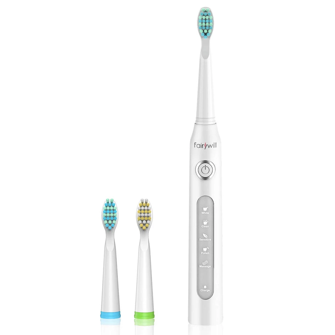Fairywill Kitchen Electric Toothbrush Powerful Sonic Cleaning - Rechargeable With Timer, 5 Modes, 3 Brush Heads For Adults And Kids 10 Fairywill Kitchen Electric Toothbrush Powerful Sonic Cleaning - Rechargeable With Timer, 5 Modes, 3 Brush Heads For Adults And Kids