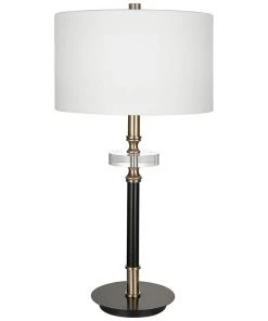 Uttermost Maud Traditional Aged Black And Crystal Table Lamp Lamps