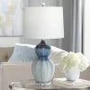Nadia Blue Double Gourd Modern Glass Table Lamp Modern/ Geometric Rugs