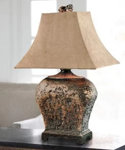 Uttermost Xander Distressed Bronze Table Lamp Vintage/ Distressed Rugs