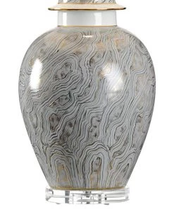 Wildwood Lamps Casper Gray Marbleized Porcelain Table Lamp
