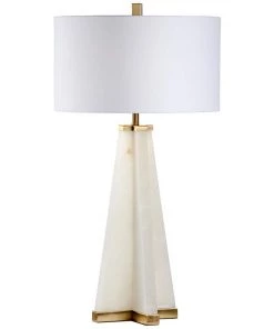 Wildwood Lamps Alabaster Pyramid Cream Table Lamp