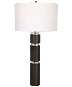 Uttermost Jefferson Dark Bronze Metal Column Table Lamp Lamps