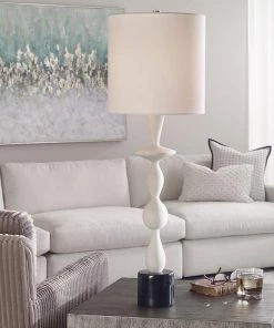 Uttermost Lamps Inverse White Pedestal Table Lamp