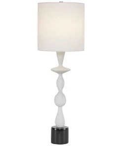 Uttermost Lamps Inverse White Pedestal Table Lamp