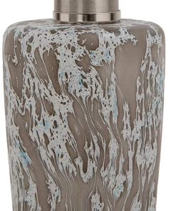 Uttermost Turbulence Distressed White Gray Glass Table Lamp