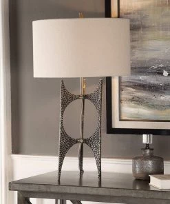 Uttermost Goldia Antique Golden Bronze Hammered Table Lamp