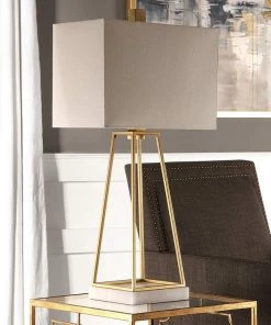 Uttermost Lamps Mackean Plated Metallic Gold Table Lamp