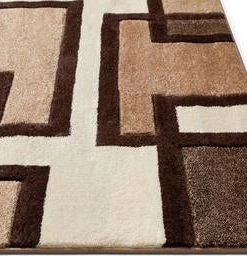 Well Woven Squares Cream Modern Soft Area Rug