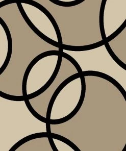 SUP Contemporary Abstract Circles Soft Beige Area Rug All Area Rugs And Runners