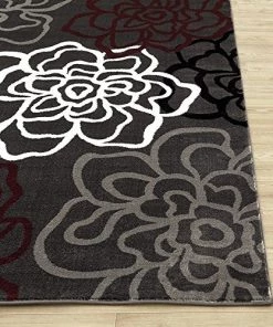 WRG Floral Gray/Grey Red White Area Rug All Area Rugs And Runners 12 WRG Floral Gray/Grey Red White Area Rug All Area Rugs And Runners