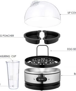 Aicok Electric Rapid Stainless Steel 7 Egg Cooker Auto Shut Off 14 Aicok Electric Rapid Stainless Steel 7 Egg Cooker Auto Shut Off