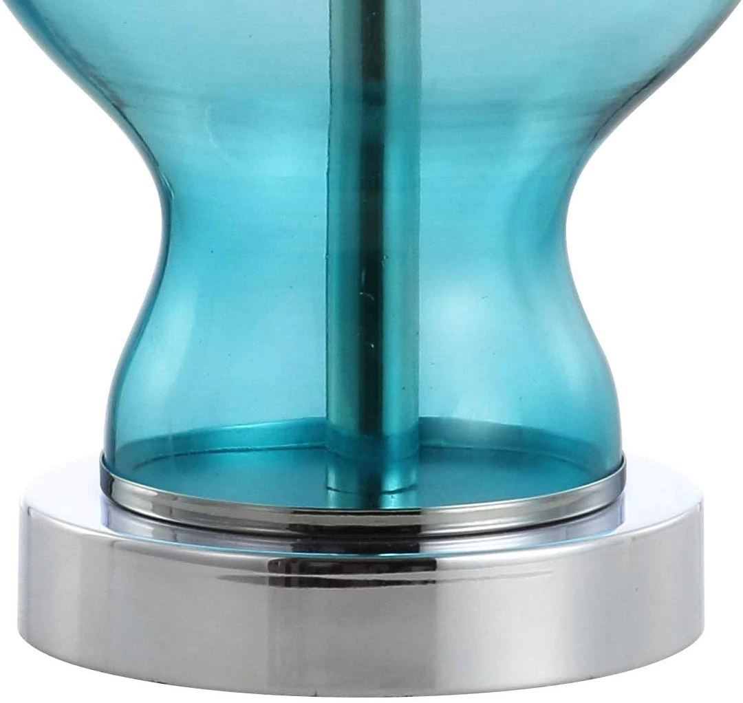 JONATHAN Lamps Mer 20.5" Glass/Metal LED Lamp Aqua 4 JONATHAN Lamps Mer 20.5" Glass/Metal LED Lamp Aqua